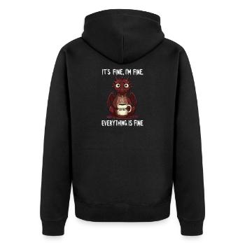 C’est bien dans l’humour du Dragon du Café Fine - Veste à capuche bio Premium Unisexe - noir - Dos - Nico (187cm)