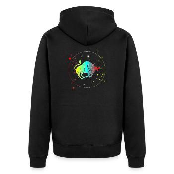 Horoscope astrologique du Taureau : signe du zodiaque - Veste à capuche bio Premium Unisexe - noir - Dos - Nico (187cm)