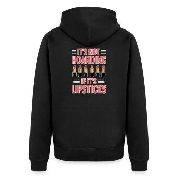Slogans sur rouge à lèvres, cadeau drôle de rouge à lèvres f - Veste à capuche bio Premium Unisexe - noir - Dos - Nico (187cm)