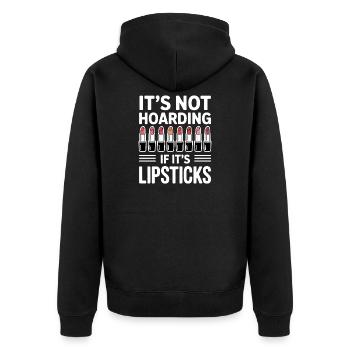 Slogans sur rouge à lèvres, cadeau drôle de rouge à lèvres f - Veste à capuche bio Premium Unisexe - noir - Dos - Nico (187cm)
