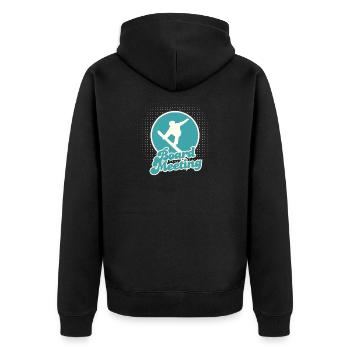 Snowboarding Board Meeting - Unisex Premium Organic Zip Hoodie - black - Back - Nico (187cm)