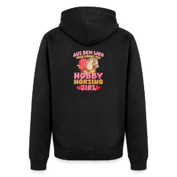 43 Out of the Way Here's a Hobby Horsing Gir - Unisex Premium Organic Zip Hoodie - black - Back - Nico (187cm)
