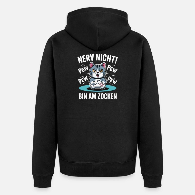 Courage Not I Gaming Cat Design - Veste à capuche bio Premium Unisexe - noir