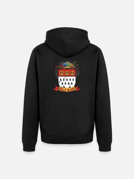 Cologne Alaaf Coat of Arms Confetti - Unisex Premium Organic Zip Hoodie - black