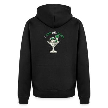 Ein Tini-bisschen irischer St. Patrick's Day - Unisex Premium Bio Zip Hoodie - Schwarz - Hinten - Nico (187cm)