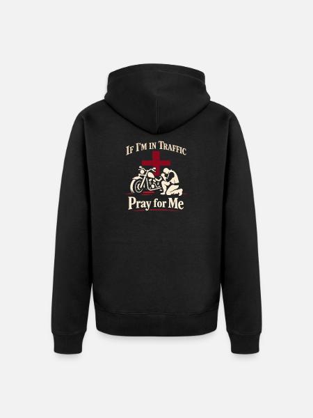 Motorrad-verkehrs-humor, Den Fahrer - Unisex Premium Bio Zip Hoodie - Schwarz