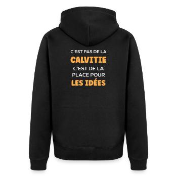 baldness - Unisex Premium Organic Zip Hoodie - black - Back - Nico (187cm)