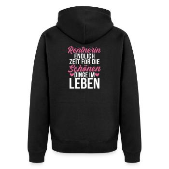 Retraité, enfin l’heure des belles choses - Veste à capuche bio Premium Unisexe - noir - Dos - Nico (187cm)