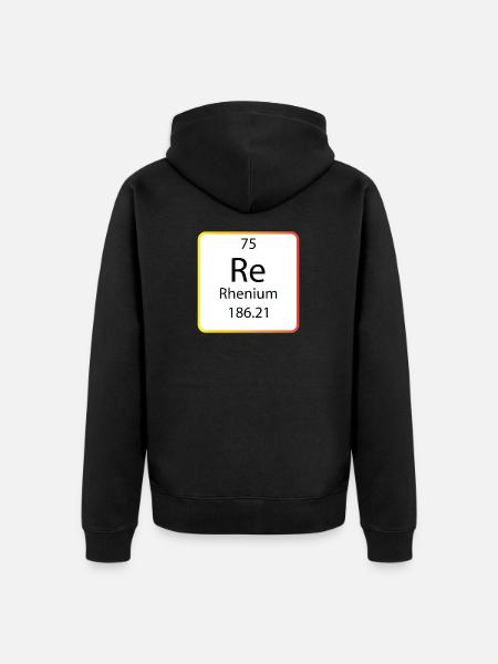 rhenium chemistry periodic table - Unisex Premium Bio Zip Hoodie - Schwarz