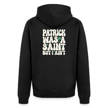 Patrick était un saint mais je ne suis pas la Saint-Patrick - Veste à capuche bio Premium Unisexe - noir - Dos - Nico (187cm)