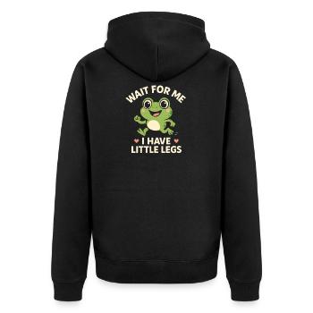 Grenouille qui dit Humour Meme Hume Petites jambes drôles - Veste à capuche bio Premium Unisexe - noir - Dos - Nico (187cm)