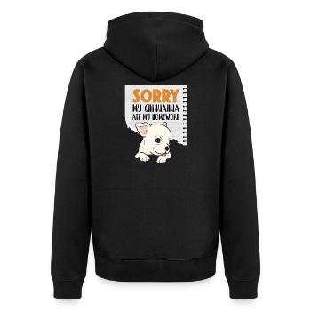 Chihuahua Chihuahueño Désolé Mon - Veste à capuche bio Premium Unisexe - noir - Dos - Nico (187cm)