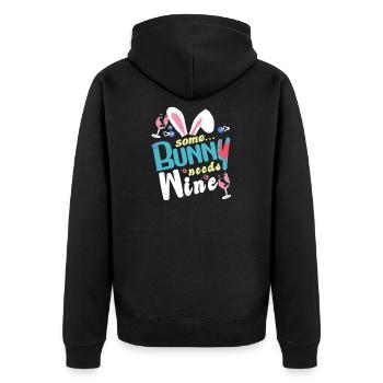 Un lapin a besoin de vin - Veste à capuche bio Premium Unisexe - noir - Dos - Nico (187cm)