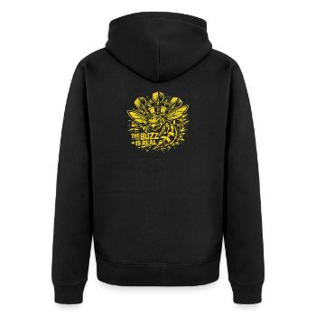 Ally Pally | The Buzz ist Real - Darts Turnier - Unisex Premium Bio Zip Hoodie - Schwarz - Hinten - Nico (187cm)