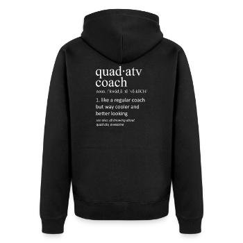 Quad ATV Coach Definition Funny Off Road - Unisex Premium Organic Zip Hoodie - black - Back - Nico (187cm)