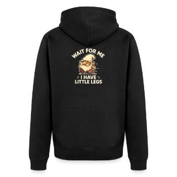 Zwerg Wichtel Spruch Humor Meme Lustig Witzig - Unisex Premium Bio Zip Hoodie - Schwarz - Hinten - Nico (187cm)