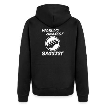 Der beste Bassist der Welt, lustiger Bassgitarrist, - Unisex Premium Bio Zip Hoodie - Schwarz - Hinten - Nico (187cm)