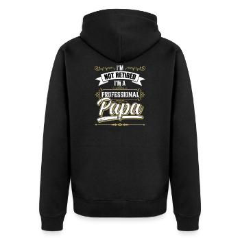 Pas un père professionnel à la retraite - Veste à capuche bio Premium Unisexe - noir - Dos - Nico (187cm)