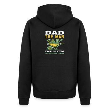 Papa Der Mann Lustig Gartenarbeit - Unisex Premium Bio Zip Hoodie - Schwarz - Hinten - Nico (187cm)