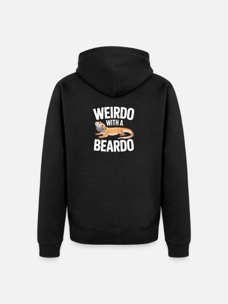Weirdo With A Beardo - Unisex Premium Organic Zip Hoodie - black