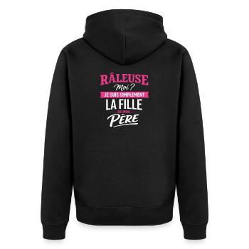 Complaining I'm My Father's Daughter Gift - Unisex Premium Organic Zip Hoodie - black - Back - Nico (187cm)