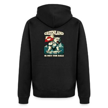 Le Groenland n’est pas à vendre - Veste à capuche bio Premium Unisexe - noir - Dos - Nico (187cm)