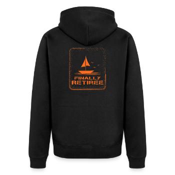 Endlich Ruhestand Segelboot Rente Rentner - Unisex Premium Bio Zip Hoodie - Schwarz - Hinten - Nico (187cm)
