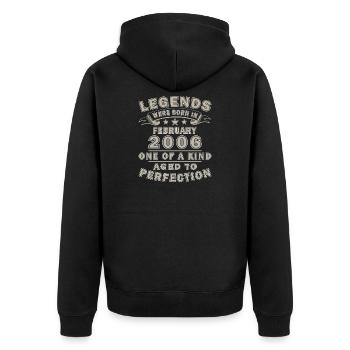 Légende de l’anniversaire de février 2006 - Veste à capuche bio Premium Unisexe - noir - Dos - Nico (187cm)