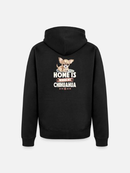 Chihuahua Chihuahueño Home Is - Unisex Premium Organic Zip Hoodie - black