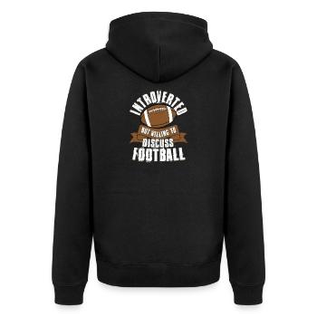 Introverti mais prêt à discuter de la saison de football - Veste à capuche bio Premium Unisexe - noir - Dos - Nico (187cm)