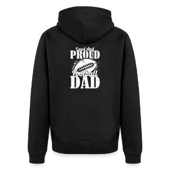 Loud And Proud Football Dad Season Player Fan - Unisex Premium Bio Zip Hoodie - Schwarz - Hinten - Nico (187cm)