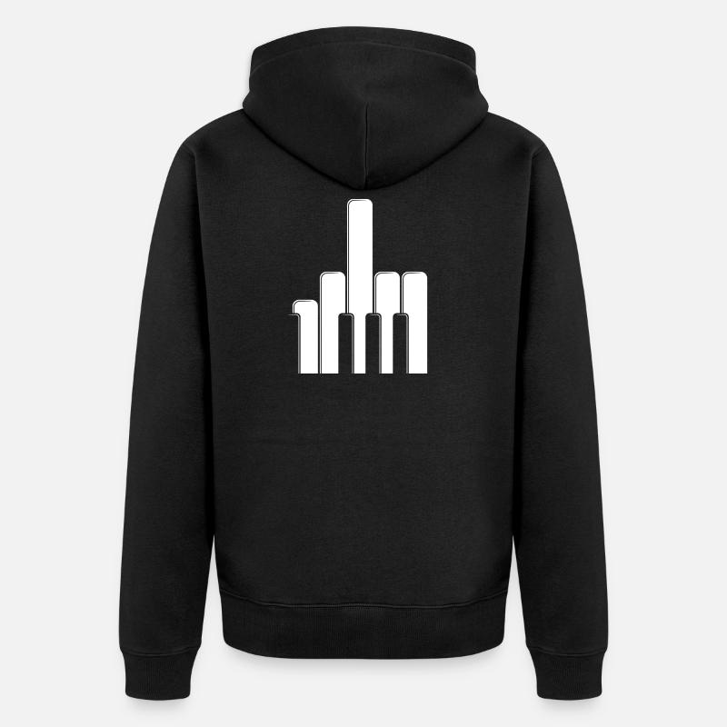 Klaviertasten Mittelfinger - Unisex Premium Bio Zip Hoodie - Schwarz