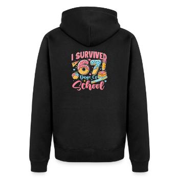 J’ai survécu à des élèves de 67 jours de mème scolaire - Veste à capuche bio Premium Unisexe - noir - Dos - Nico (187cm)