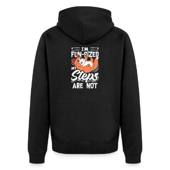 Wait for me, I've got little legs - Unisex Premium Organic Zip Hoodie - black - Back - Nico (187cm)
