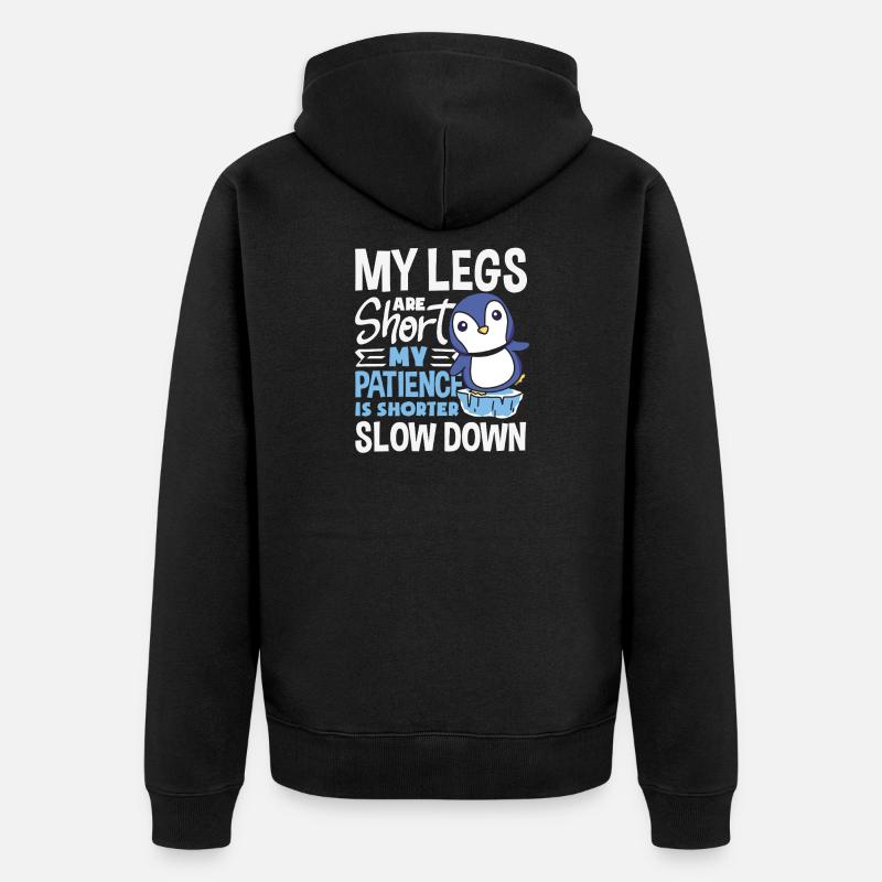 Attends-moi, j’ai de petites jambes - Veste à capuche bio Premium Unisexe - noir