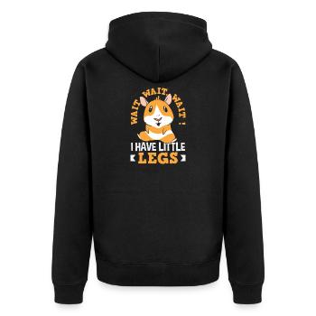 Wait for me, I've got little legs - Unisex Premium Organic Zip Hoodie - black - Back - Nico (187cm)