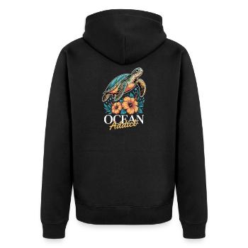 Sea Turtle Ocean Addict Design - Veste à capuche bio Premium Unisexe - noir - Dos - Nico (187cm)
