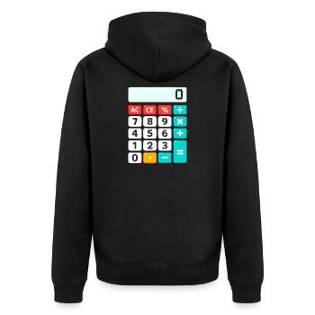 Calculatrice rétro de blocs de couleurs - Veste à capuche bio Premium Unisexe - noir - Dos - Nico (187cm)