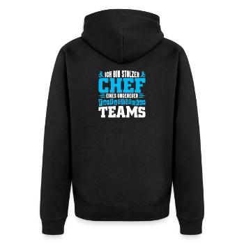 Stolzer Chef Chef Mann Abteilungsleiter Teamchef - Unisex Premium Organic Zip Hoodie - black - Back - Nico (187cm)