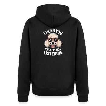 Paroles de caniche Caniche Cadeau drôle de caniche - Veste à capuche bio Premium Unisexe - noir - Dos - Nico (187cm)
