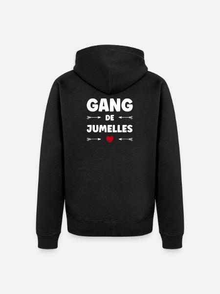 TWIN GANG - Unisex Premium Organic Zip Hoodie - black