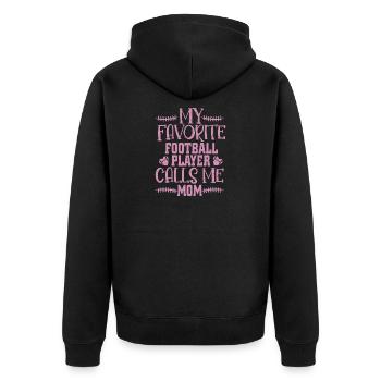 Mon joueur de football préféré m’appelle maman saison - Veste à capuche bio Premium Unisexe - noir - Dos - Nico (187cm)
