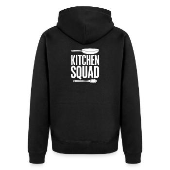 Équipe de cuisine Équipe de cuisine Équipe de cuisine Chefs amateurs - Veste à capuche bio Premium Unisexe - noir - Dos - Nico (187cm)