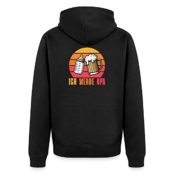 Ich Werde Opa Baby Großvater Pops Großeltern - Unisex Premium Bio Zip Hoodie - Schwarz - Hinten - Nico (187cm)