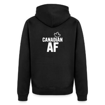 Kanadische Luftwaffe - Unisex Premium Bio Zip Hoodie - Schwarz - Hinten - Nico (187cm)