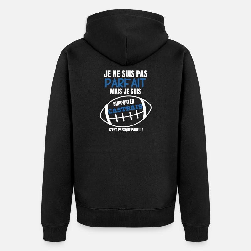 Supporter Castres Rugby Humour - Veste à capuche bio Premium Unisexe - noir