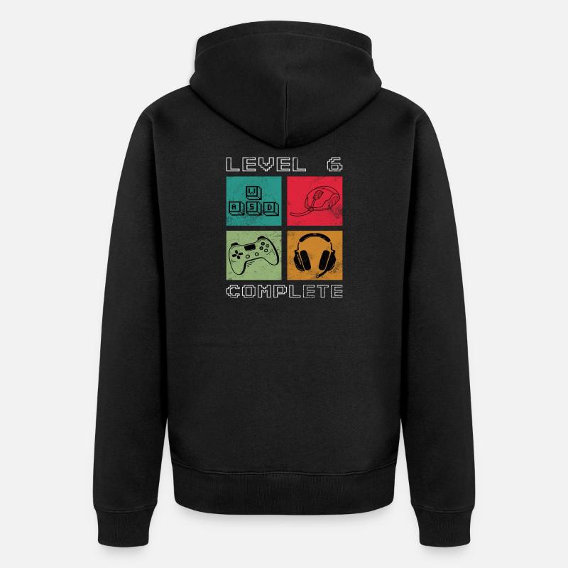 Niveau 6 débloqué - Veste à capuche bio Premium Unisexe - noir