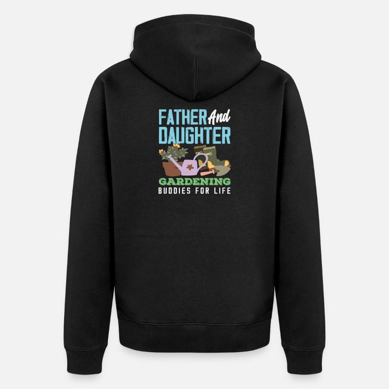 Vater-tochter-gartenarbeit Garten - Unisex Premium Bio Zip Hoodie - Schwarz