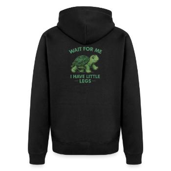 Schildkröte Spruch Humor Meme Lustig Geschenkidee - Unisex Premium Bio Zip Hoodie - Schwarz - Hinten - Nico (187cm)