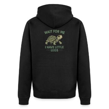 Schildkröte Spruch Humor Meme Lustig Geschenkidee - Unisex Premium Bio Zip Hoodie - Schwarz - Hinten - Nico (187cm)